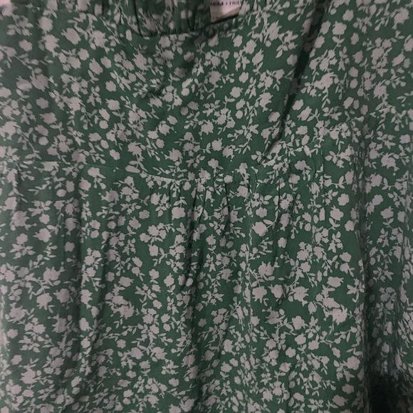 Lover’s + Friends LAURIE MINI DEEP V FLORAL GREEN WHITE TIE SHOULDER DRESS SZ M - Picture 11 of 15
